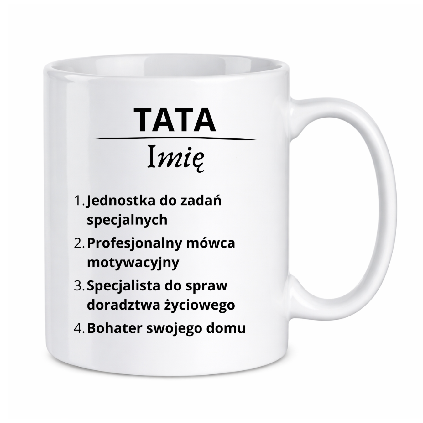 Kubek z dowolnym imieniem "Tata"