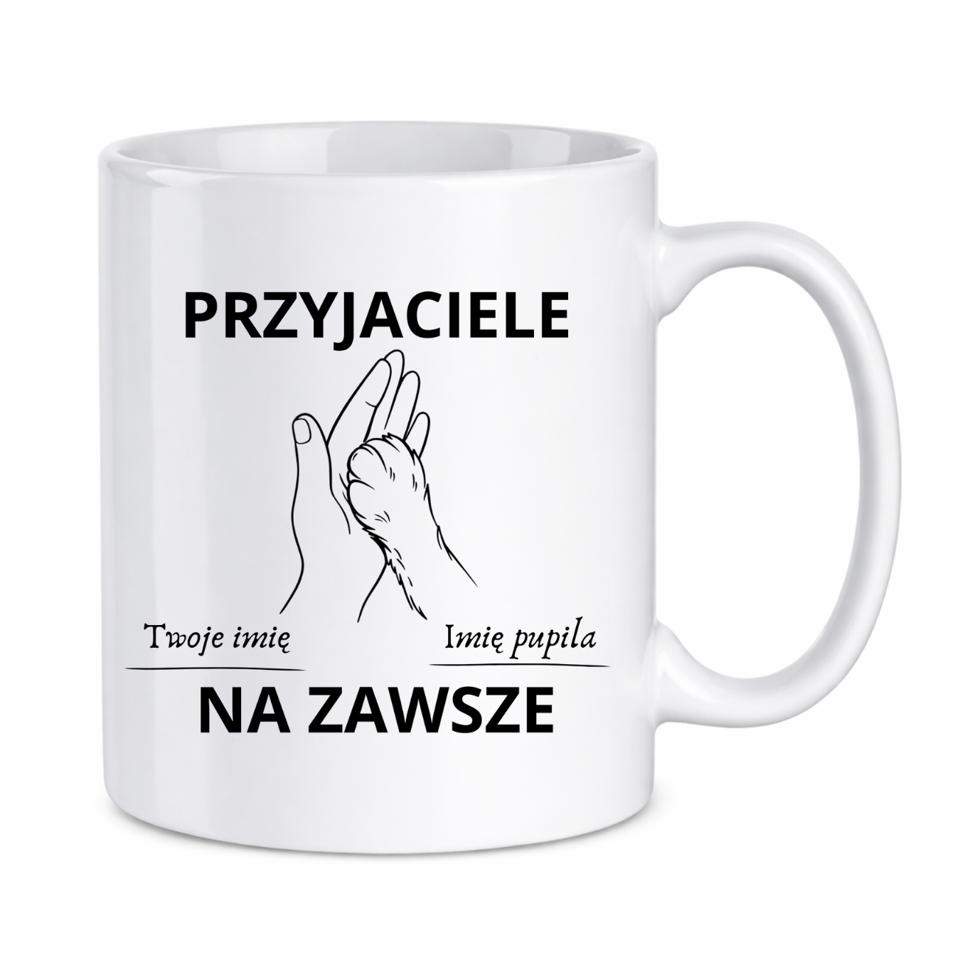 Kubek z dowolnymi imionami "Przyjaciele na zawsze"
