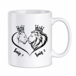 Kubek z dowolnymi imionami "Król i królowa"