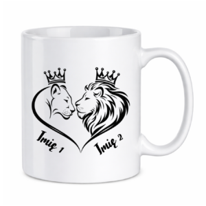 Kubek z dowolnymi imionami "Król i królowa"