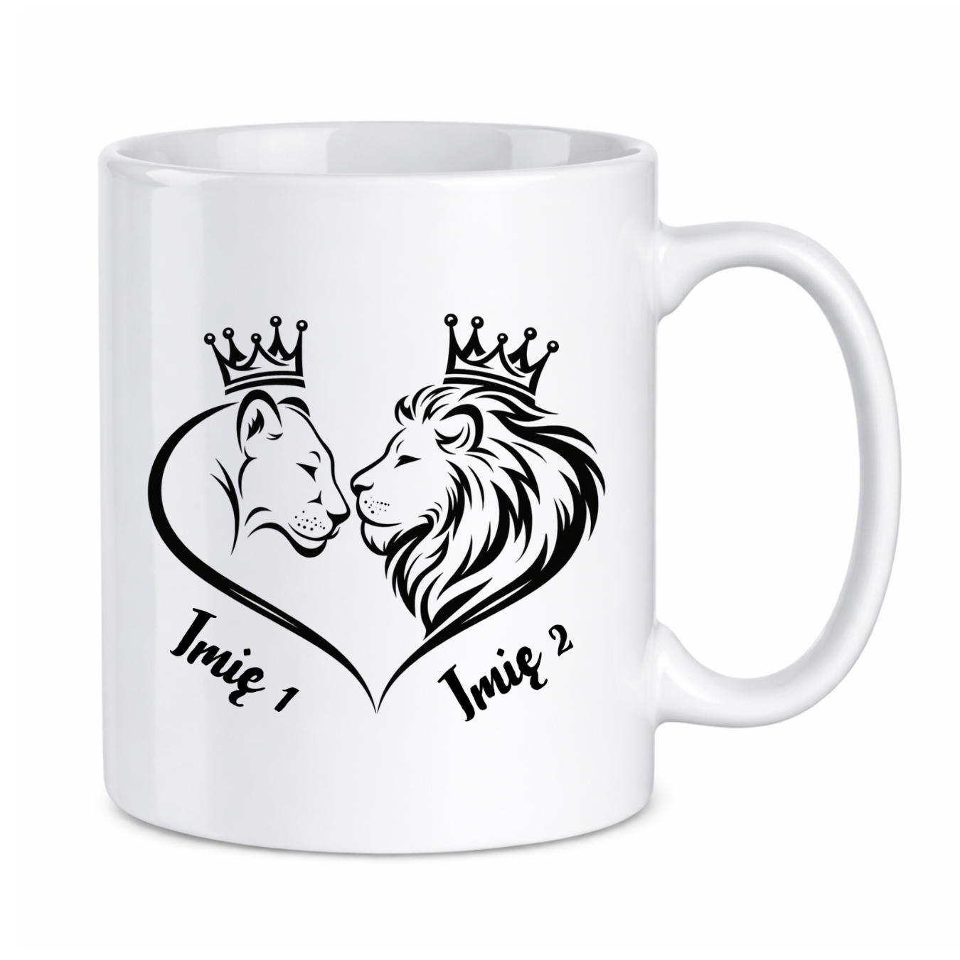 Kubek z dowolnymi imionami "Król i królowa"