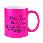 Kubek z dowolnym imieniem "diabeł bierze wolne"