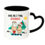 Kubek z dowolnymi imionami "Chce się z tobą zestarzeć"