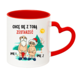 Kubek z dowolnymi imionami "Chce się z tobą zestarzeć"