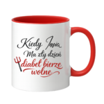 Kubek z dowolnym imieniem "diabeł bierze wolne"