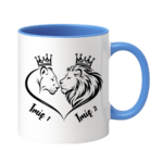 Kubek z dowolnymi imionami "Król i królowa"