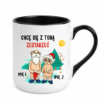Kubek z dowolnymi imionami "Chce się z tobą zestarzeć"
