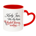 Kubek z dowolnym imieniem "diabeł bierze wolne"