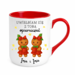 Kubek z dowolnymi imionami "Uwielbiam się z tobą opierniczać"