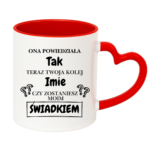 Kubek z dowolnym imieniem "Czy zostaniesz moim świadkiem?