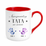 Kubek z dowolnymi imionami dzieci "Najwspanialszy tata na świecie"