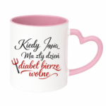 Kubek z dowolnym imieniem "diabeł bierze wolne"