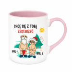 Kubek z dowolnymi imionami "Chce się z tobą zestarzeć"