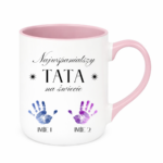 Kubek z dowolnymi imionami dzieci "Najwspanialszy tata na świecie"