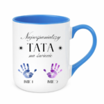 Kubek z dowolnymi imionami dzieci "Najwspanialszy tata na świecie"