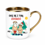 Kubek z dowolnymi imionami "Chce się z tobą zestarzeć"