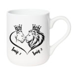 Kubek z dowolnymi imionami "Król i królowa"