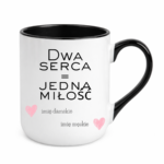 Kubek z dowolnymi imionami "Dwa serca=jedna miłość"