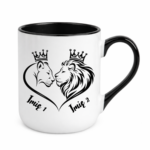 Kubek z dowolnymi imionami "Król i królowa"