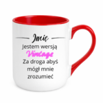 Kubek z dowolnym imieniem "Jestem wersją vintage"