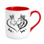 Kubek z dowolnymi imionami "Król i królowa"