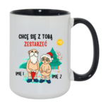 Kubek z dowolnymi imionami "Chce się z tobą zestarzeć"