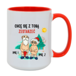 Kubek z dowolnymi imionami "Chce się z tobą zestarzeć"