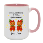 Kubek z dowolnymi imionami "Uwielbiam się z tobą opierniczać"