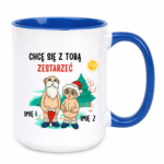 Kubek z dowolnymi imionami "Chce się z tobą zestarzeć"