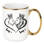 Kubek z dowolnymi imionami "Król i królowa"