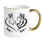 Kubek z dowolnymi imionami "Król i królowa"