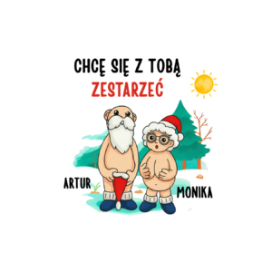 Kubek z dowolnymi imionami "Chce się z tobą zestarzeć"