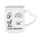 Kubek z dowolnym imieniem "Ludzie strasznie się garbią"