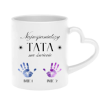 Kubek z dowolnymi imionami dzieci "Najwspanialszy tata na świecie"