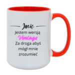 Kubek z dowolnym imieniem "Jestem wersją vintage"
