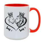 Kubek z dowolnymi imionami "Król i królowa"