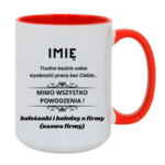 Kubek z dowolnym imieniem "Trudno będzie sobie wyobrazić pracę bez Ciebie"