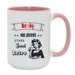 Kubek z dowolnym imieniem "Nie jesteś stara jesteś retro"