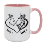 Kubek z dowolnymi imionami "Król i królowa"
