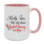 Kubek z dowolnym imieniem "diabeł bierze wolne"