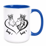 Kubek z dowolnymi imionami "Król i królowa"
