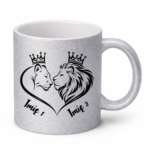 Kubek z dowolnymi imionami "Król i królowa"