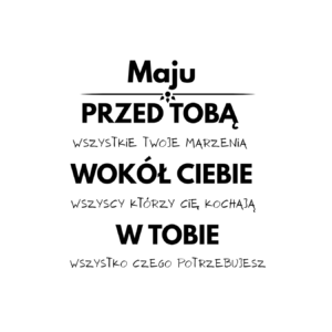 Kubek z dowolnym imieniem "Przed tobą, wokół ciebie, w tobie"