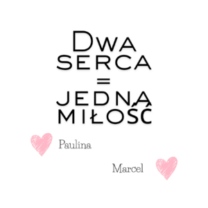 Kubek z dowolnymi imionami "Dwa serca=jedna miłość"