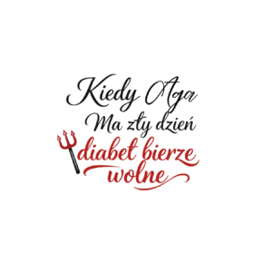 Kubek z dowolnym imieniem "diabeł bierze wolne"