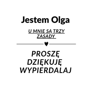 Kubek z dowolnym imieniem "U mnie są trzy zasady"