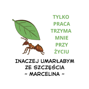 Kubek z dowolnym imieniem "Tylko praca trzyma mnie przy życiu"