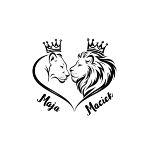 Kubek z dowolnymi imionami "Król i królowa"