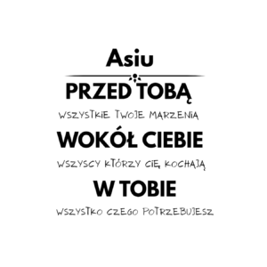 Kubek z dowolnym imieniem "Przed tobą, wokół ciebie, w tobie"
