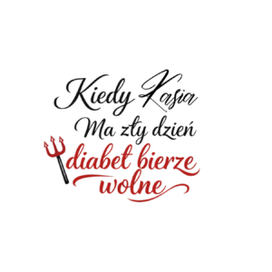 Kubek z dowolnym imieniem "diabeł bierze wolne"